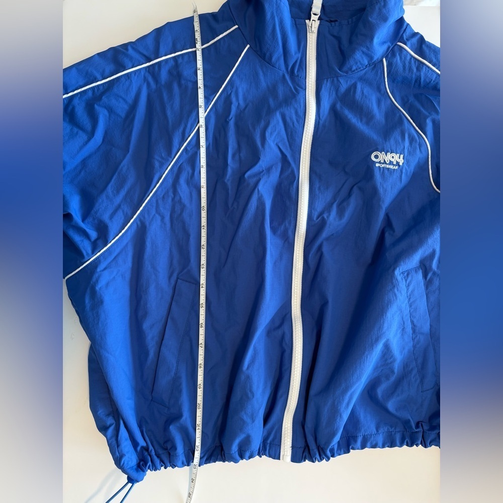 Old Navy Blue Nylon Windbreaker Jacket Cinch Waist XL - Picture 12 of 12